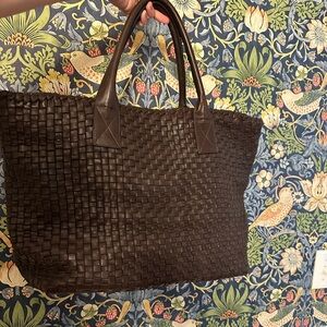 FALOR leather woven brown bag Italy